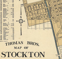 Old Map of Stockton California 1938 Vintage Map | Vintage Map Wall Art Print