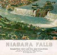 Vintage Panoramic View of Niagara Fall Lake Erie Lake Ontario 1891  | Vintage Map Wall Art Print