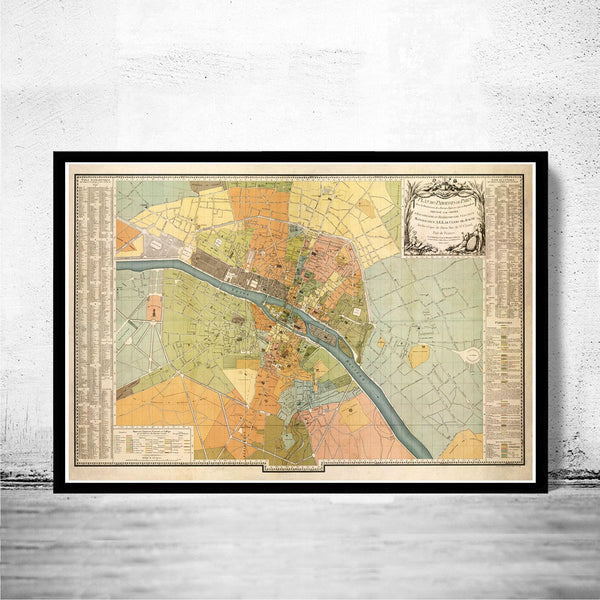 Old Map of Paris (VERY LARGE MAP) France 1904 Vintage Map | Vintage Map Wall Art Print