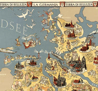 Old Vintage Map of Germany Tourism Guide 1941 Vintage Map | Vintage Map Wall Art Print