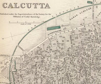 Old Map of Calcutta Kolkata India 1842  Vintage Map  | Vintage Map Wall Art Print