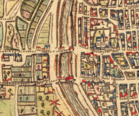 Old Map of Paris 1576 Vintage Map of Paris | Vintage Map Wall Art Print