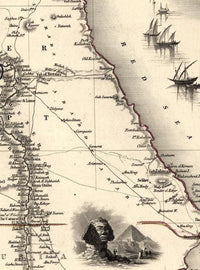 Old Vintage Map of Egypt 1800 Vintage Map | Vintage Map Wall Art Print
