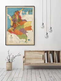 Old Map of Colombia Vintage Map of Colombia | Vintage Map Wall Art Print