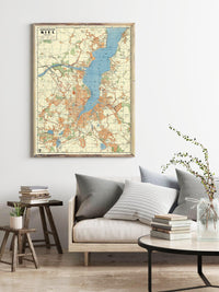 Old Map of Kiel Germany 1949 Vintage Map | Vintage Map Wall Art Print