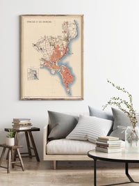 Old Map of Syracuse Sicily Italiy 1930 Siracusa Vintage Map | Vintage Map Wall Art Print