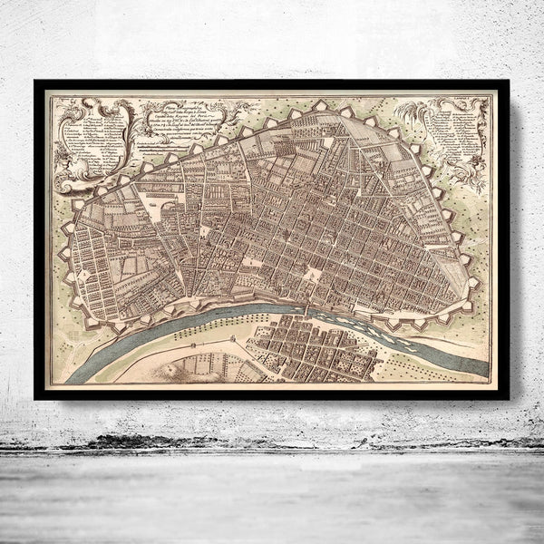 Old map of Lima Peru 1748 Vintage Map | Vintage Map Wall Art Print