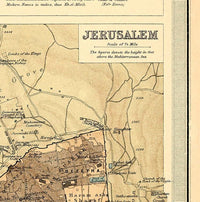 Old Map of Palestine and Jerusalem 1920 Vintage Map Gift  | Vintage Map Wall Art Print
