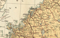 Old Map of Finland 1930 Vintage Map of Finland | Vintage Map Wall Art Print