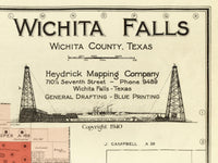 Old map of Wichita Falls Texas 1940 Vintage Map | Vintage Map Wall Art Print