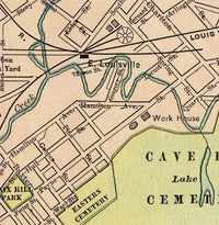 Old Map of Louisville Kentucky 1897 Vintage Map | Vintage Map Wall Art Print