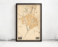 Old map of Cuzco Peru 1900 Vintage Map | Vintage Map Wall Art Print