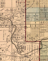 Old Map of Milwaukee County and City 1893 Vintage map  | Vintage Map Wall Art Print
