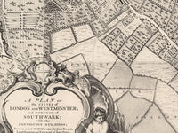 Old Map of London 1746 John Rocque Vintage Map of London | Vintage Map Wall Art Print