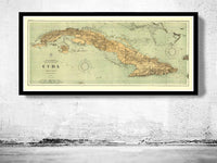Old Map of Cuba 1898 Vintage Map | Vintage Map Wall Art Print