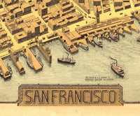 Old Map of San Francisco Panoramic View 1912 Vintage Map | Vintage Map Wall Art Print