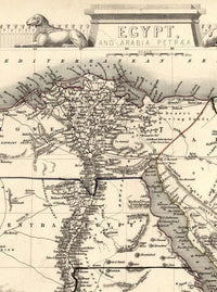 Old Vintage Map of Egypt 1800 Vintage Map | Vintage Map Wall Art Print