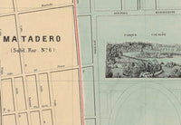 Old Map of Santiago de Chile 1875 Vintage Map | Vintage Map Wall Art Print