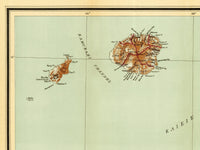 Old Map of Hawaii 1914 Hawaiian Islands Vintage Map | Vintage Map Wall Art Print