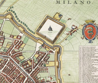 Old Map of Milan Milano, Italia 1700 Antique Vintage Map Italy engraving  | Vintage Map Wall Art Print | Large Map Print