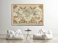 Old World Map 1618 Old Map of the World | World Map Gift World Map Print | Vintage World Map