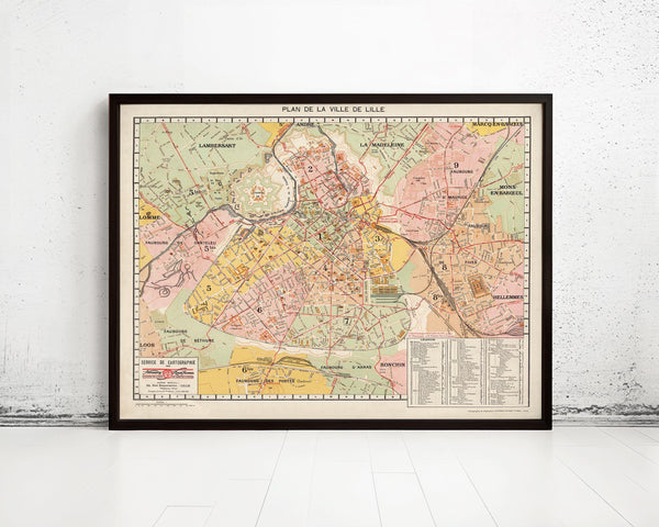 Old Map of Lille France Vintage Map | Vintage Map Wall Art Print