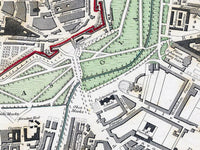 Old Map of Vienna Wien with gravures Austria 1833 Vintage  | Vintage Map Wall Art Print