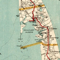 Old Map of Cape Cod 1917 Massachusetts Vintage Map | Vintage Map Wall Art Print