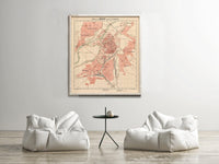 Old Map of Metz France 1904 Vintage Map | Vintage Map Wall Art Print