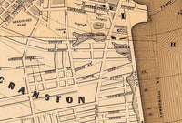 Old Map of Providence 1849 Rhode Island Vintage Map | Vintage Map Wall Art Print
