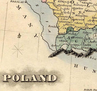 Old Map of Poland 1823 Vintage Map | Vintage Map Wall Art Print