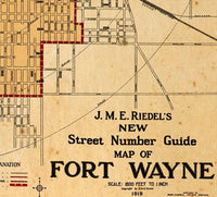 Old Map of Fort Wayne Indiana 1919 Vintage Map | Vintage Map Wall Art Print