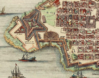 Old Map of Valletta Malta 1705 vintage Map | Vintage Map Wall Art Print