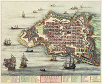 Old Map of Valletta Malta 1705 vintage Map | Vintage Map Wall Art Print