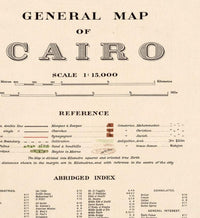 Old Map of Cairo Egypt 1920  | Vintage Map Wall Art Print