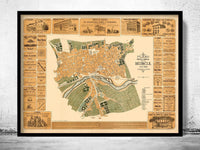 Old Map of Murcia Spain 1882 Vintage map | Vintage Map Wall Art Print
