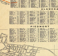 Old map Oakland Alameda Berkeley California 1925  | Vintage Map Wall Art Print