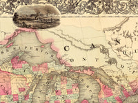 Old Map of United States 1867 Vintage Map of USA Wall Map | Vintage Map Wall Art Print