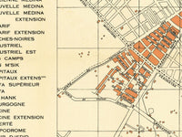 Old Map of Casablanca Morocco 1950 Vintage Map | Vintage Map Wall Art Print
