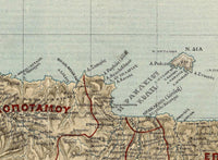 Old Map of Crete Island Greece Creta 1897 | Vintage Map Wall Art Print