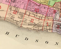 Old Map of Yonkers City New York  1907 Vintage Map | Vintage Map Wall Art Print
