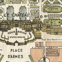 Old Map of Versailles  France 1920  | Vintage Map Wall Art Print