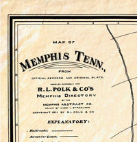 Old map of Memphis Tennessee 1911 Vintage Map | Vintage Map Wall Art Print