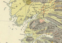 Old Map of Iceland Islandia 1898 Geological map Vintage Map | Vintage Map Wall Art Print