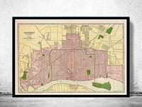 Old map of Detroit 1911 Vintage Map | Vintage Map Wall Art Print