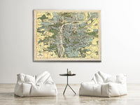 Old Map of Prague 1900 Czech Republic | Vintage Map Wall Art Print