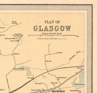 Old Map of Glasgow, Scotland 1912 Vintage Map | Vintage Map Wall Art Print