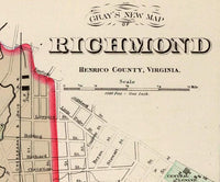 Old Map of Richmond Virginia 1884 Vintage Map | Vintage Map Wall Art Print