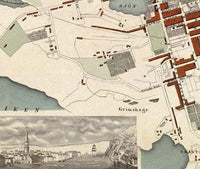 Old Map of Stockholm Sweden 1844 Vintage Map  | Vintage Map Wall Art Print