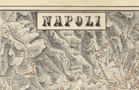 Old Map of Napoli Italy 1880 Naples Vintage Map | Vintage Map Wall Art Print